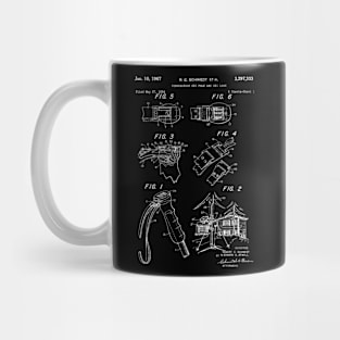 Combination Ski Pole and ski White Patent Mug